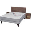 Cama Europea Full Threrapedic Más Gris + Set Maderas
