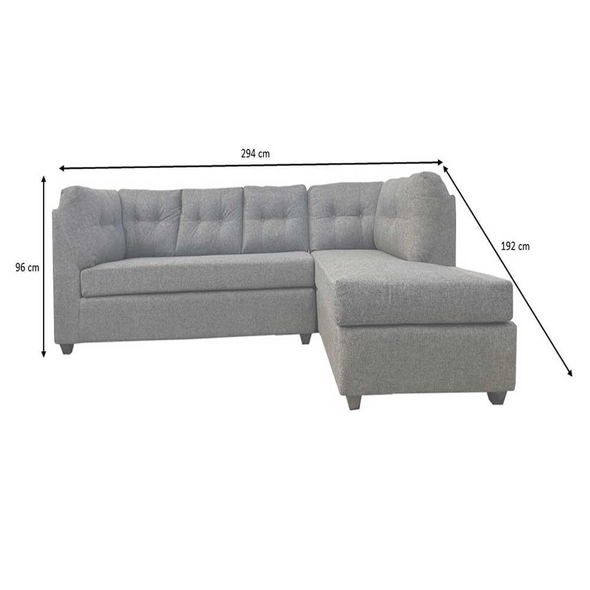 Sofá Seccional Muebles MPR New Journey 3 Gris