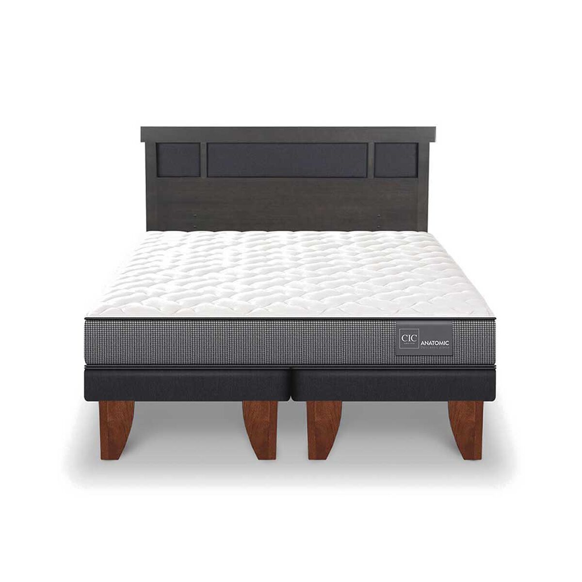 Cama Europea CIC Base Dividida 2 Plazas Anatomic + Respaldo Dublin