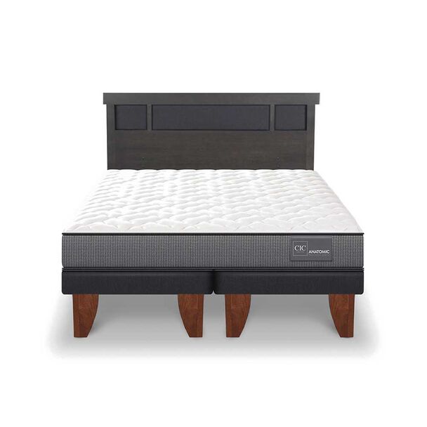 Cama Europea CIC Base Dividida 2 Plazas Anatomic + Respaldo Dublin