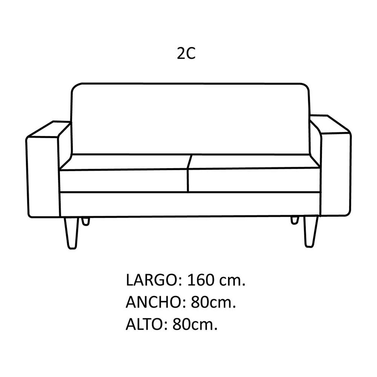 Sofá Latam Home Salermo Tela Velvet 2 Cuerpos Beige