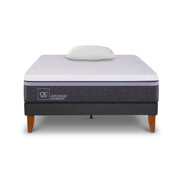 Cama Europea CIC 1,5 Plazas Ortopedic Advance + Almohada Viscoelástica