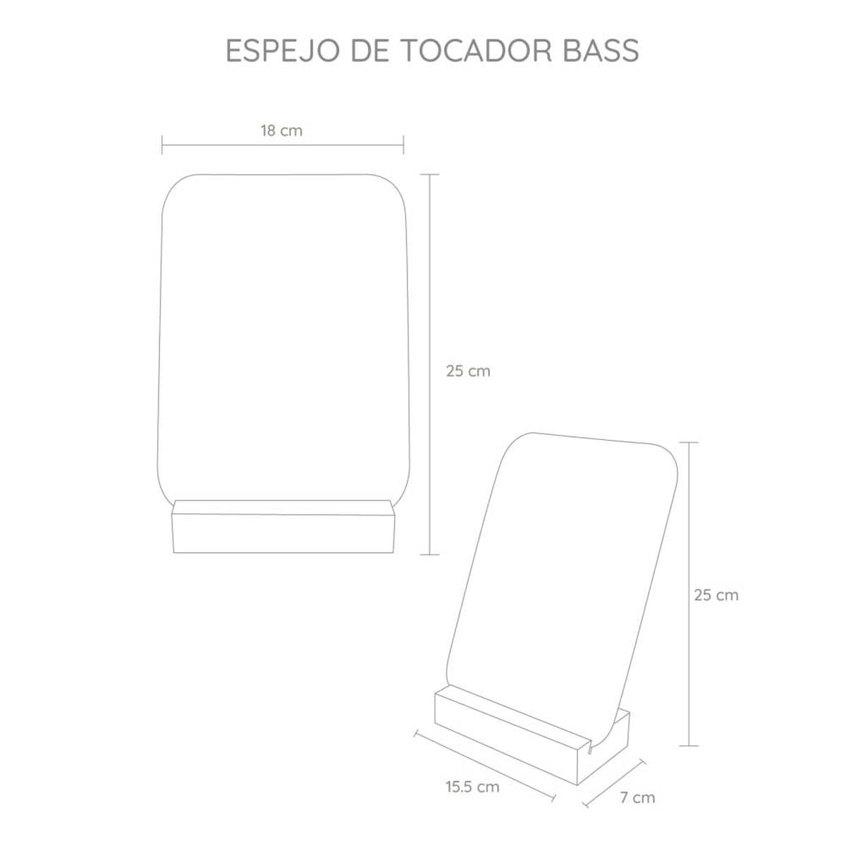 Espejo Base Madera TuHome Bass 25 x 18 cm