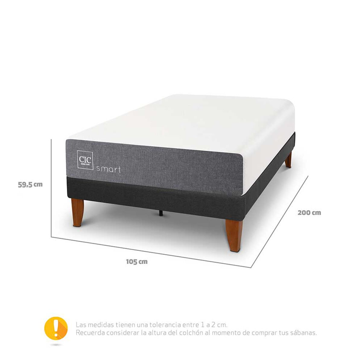 Cama Europea CIC 1,5 Plazas Smart