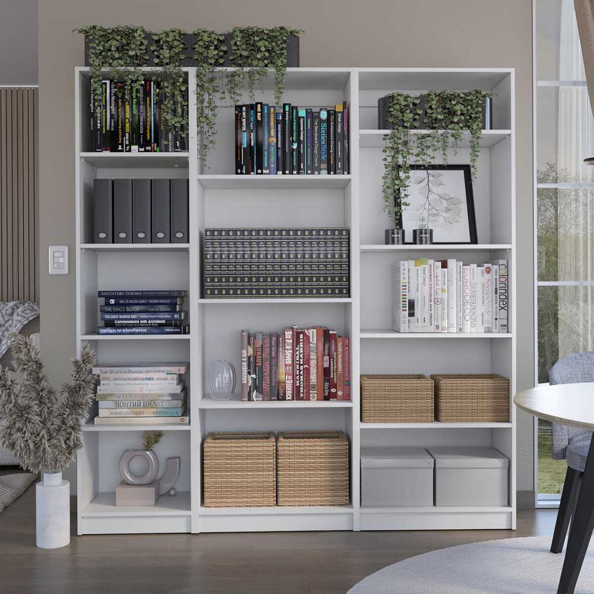 2 Estantes + Estante 4 Repisas TuHome Home Blanco