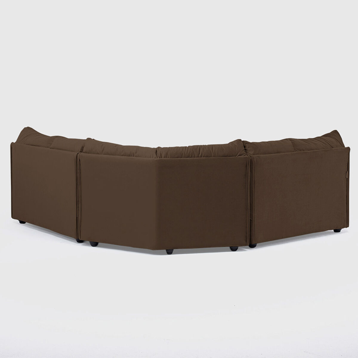 Seccional Muebles MPR Array&aacute;n 2-1-2 Cuerpos Felpa Chocolate