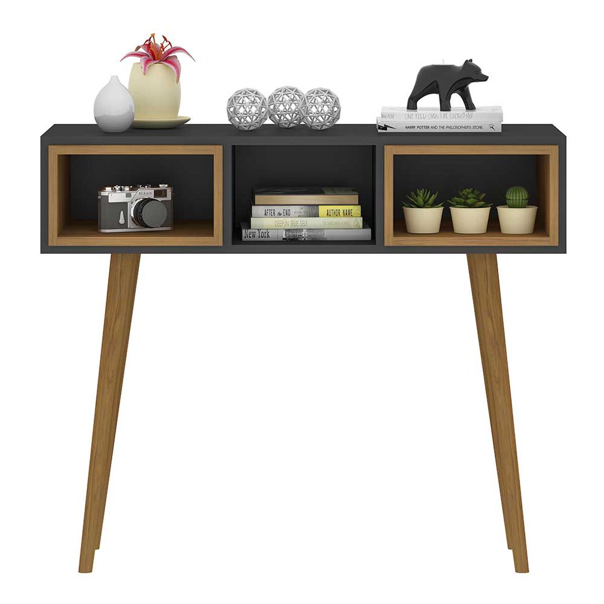 Mesa de Arrimo Jdo & Design Retro Grafito Nogal