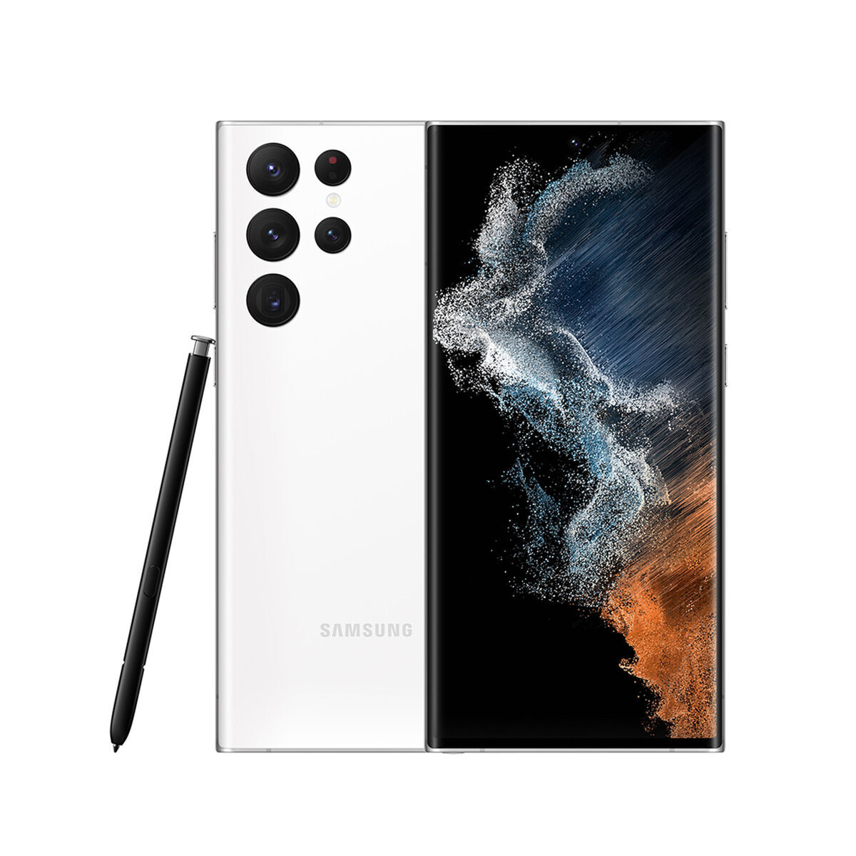 Combo Celular Samsung Galaxy S22 Ultra 128GB 6,8" Phantom White Liberado + LED 55" UN55AU7090 Smart TV 4K Ultra HD + Smartwatch Galaxy Watch4 LTE 40mm Black 