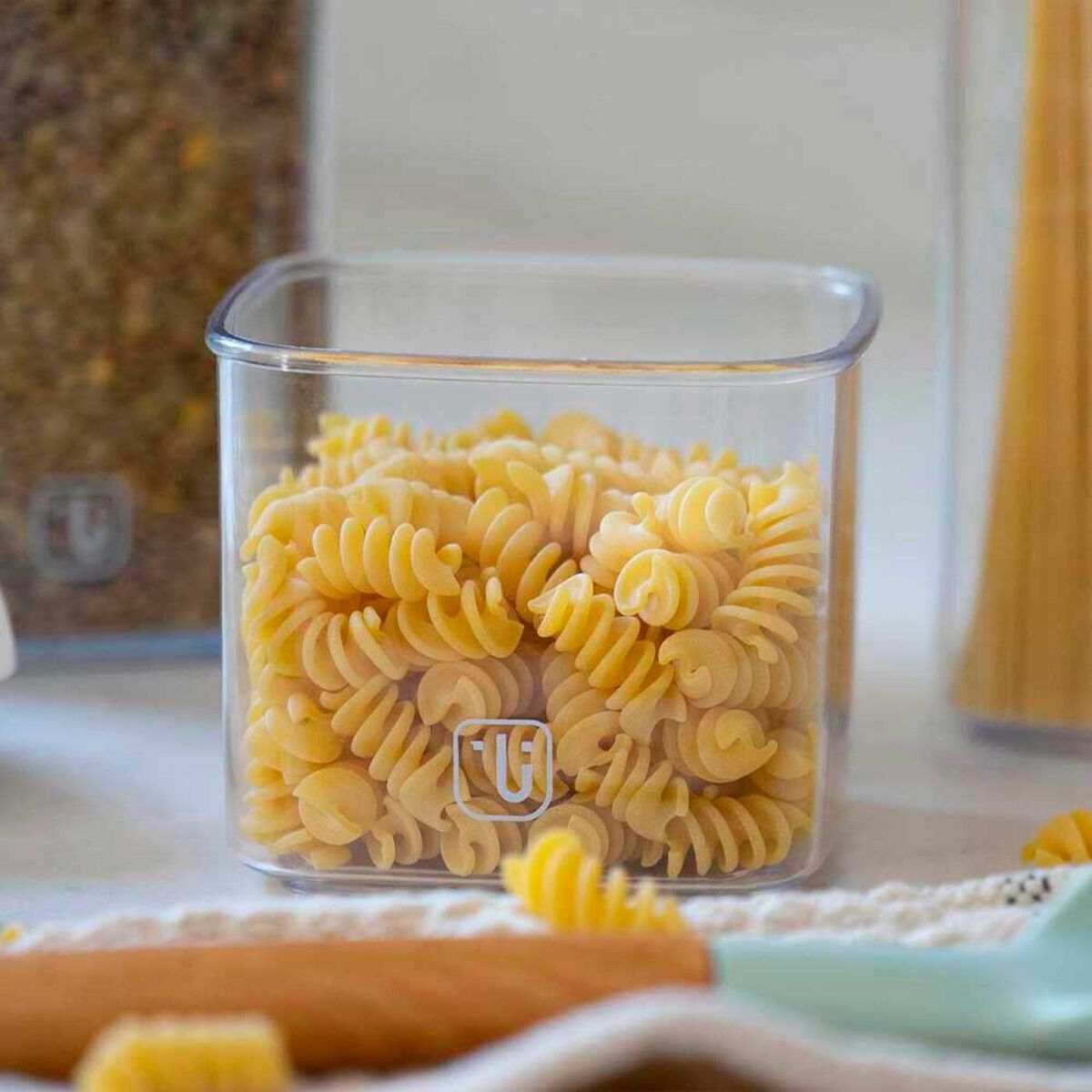 Set 7 Contenedores Herm&eacute;ticos Simplit Pl&aacute;stico Negro