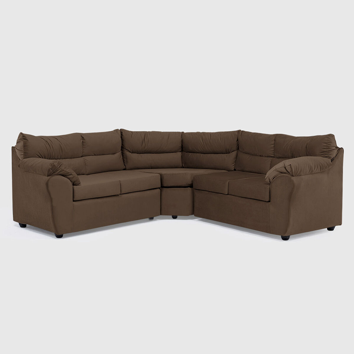 Seccional Muebles MPR Array&aacute;n 2-1-2 Cuerpos Felpa Chocolate