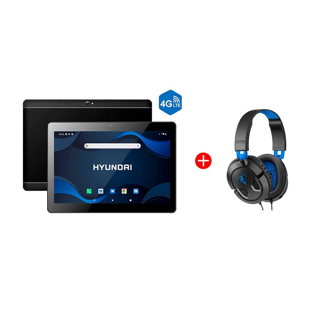 Combo Tablet Hyundai HY10LC2 4G LTE Octa Core 2GB 32GB 10,1" Negro + Audífonos Gamer Turtle Beach Recon 50P Azul