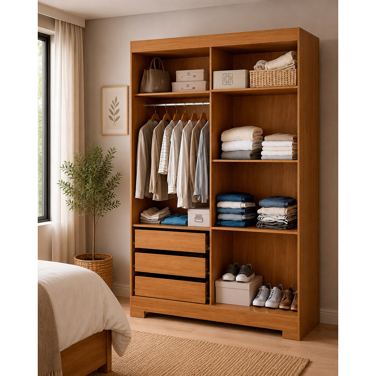 Closet Di Poretti Design Viena 3 Cajones 4 Puertas Caf&eacute; Claro