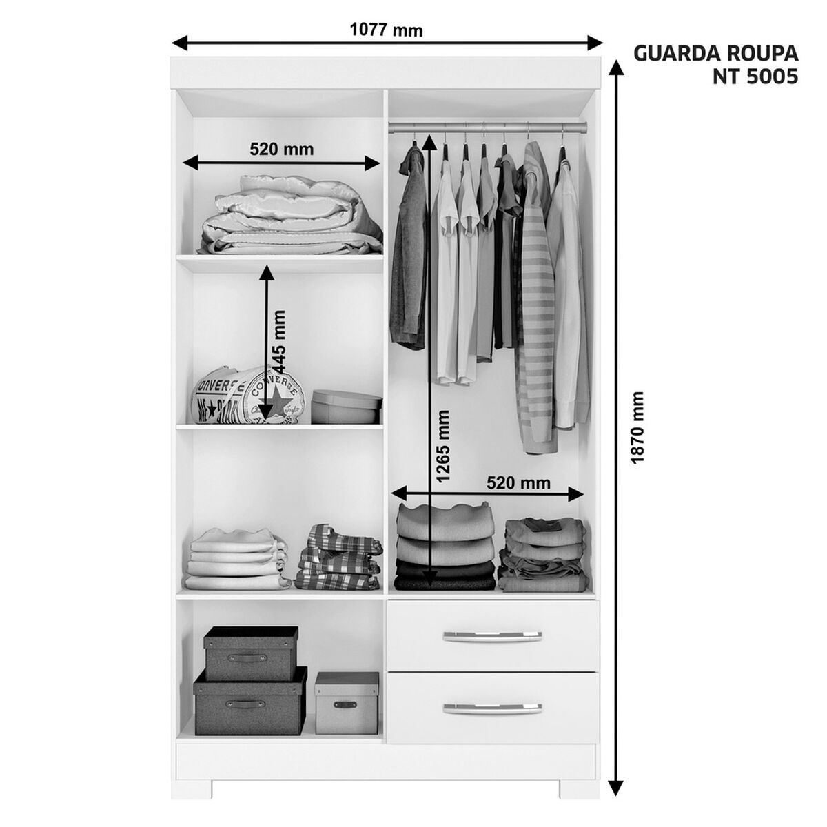 Closet Home Mobili Lucca 4 Puertas 2 Cajones Beige