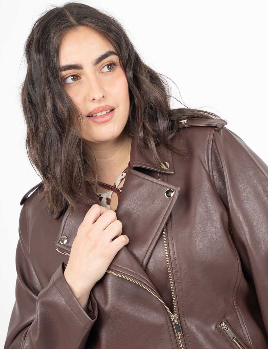 Chaqueta Biker Ecocuero Mujer Extralindas