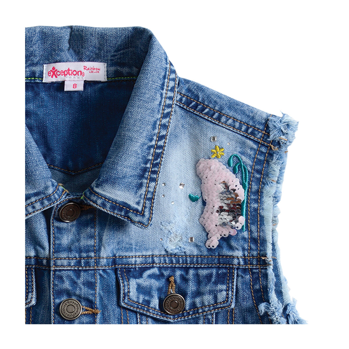Chaqueta de Algodón Mezclilla sin Mangas Niña Exception