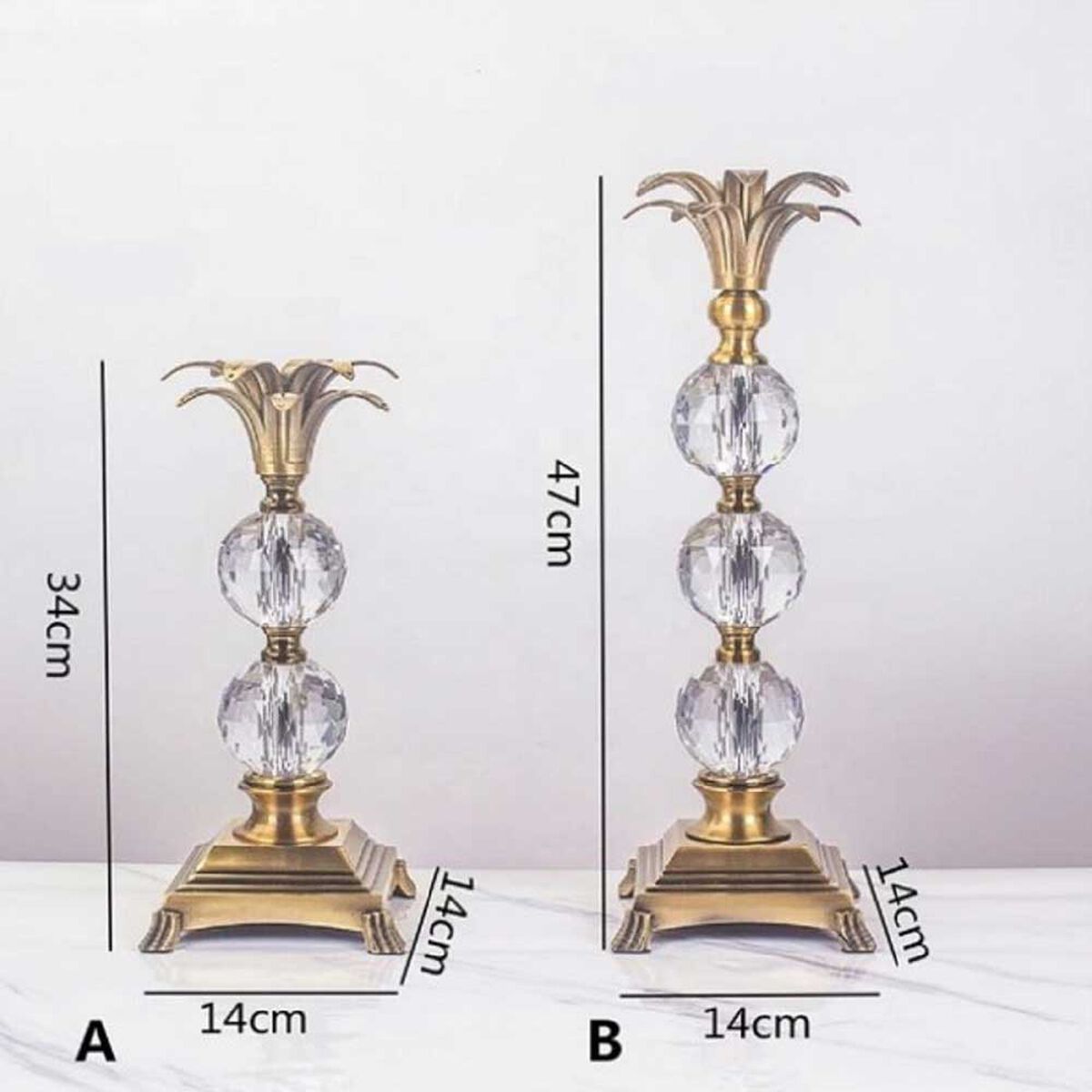 Set 2 Candelabros Deluxe Ankara Sophia Dorado