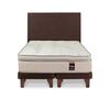 Cama Europea Flex Base Dividida King Máximo Cobre  + Respaldo Tapizado Chocolate