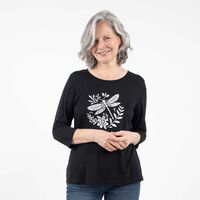 Polera Manga 3/4 Mujer Portman Club Negro