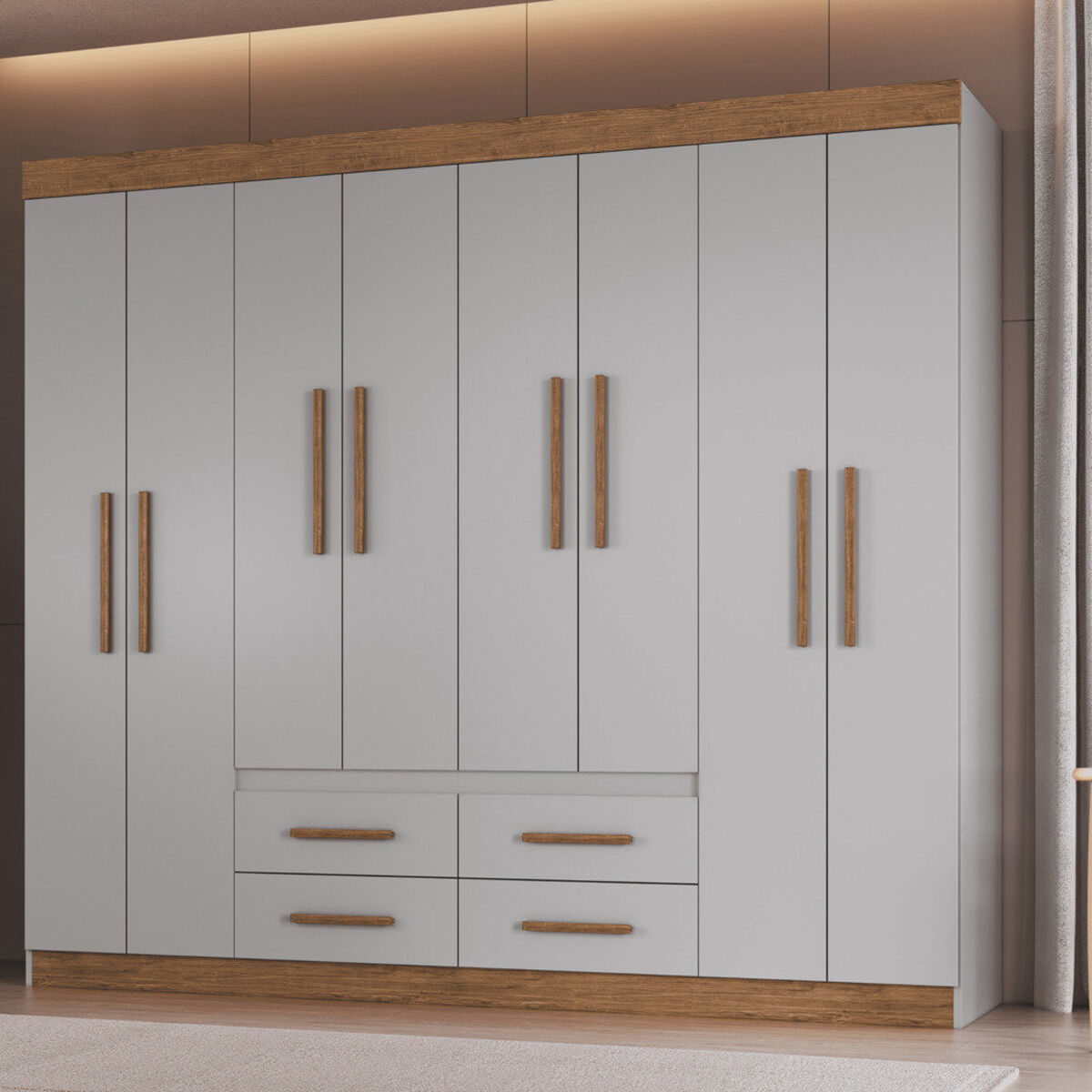 Clóset Exit 8 Puertas 4 Cajones Gris/Café