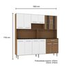 Mueble de Cocina Home Mobili Atlantis 1 Cajón 12 Puertas Café Blanco