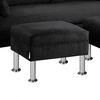 Juego de Living Bodevir Sky Felpa 12 Sofá 3 Cuerpos + Dos Pouf 1 Cuerpo Negro 
