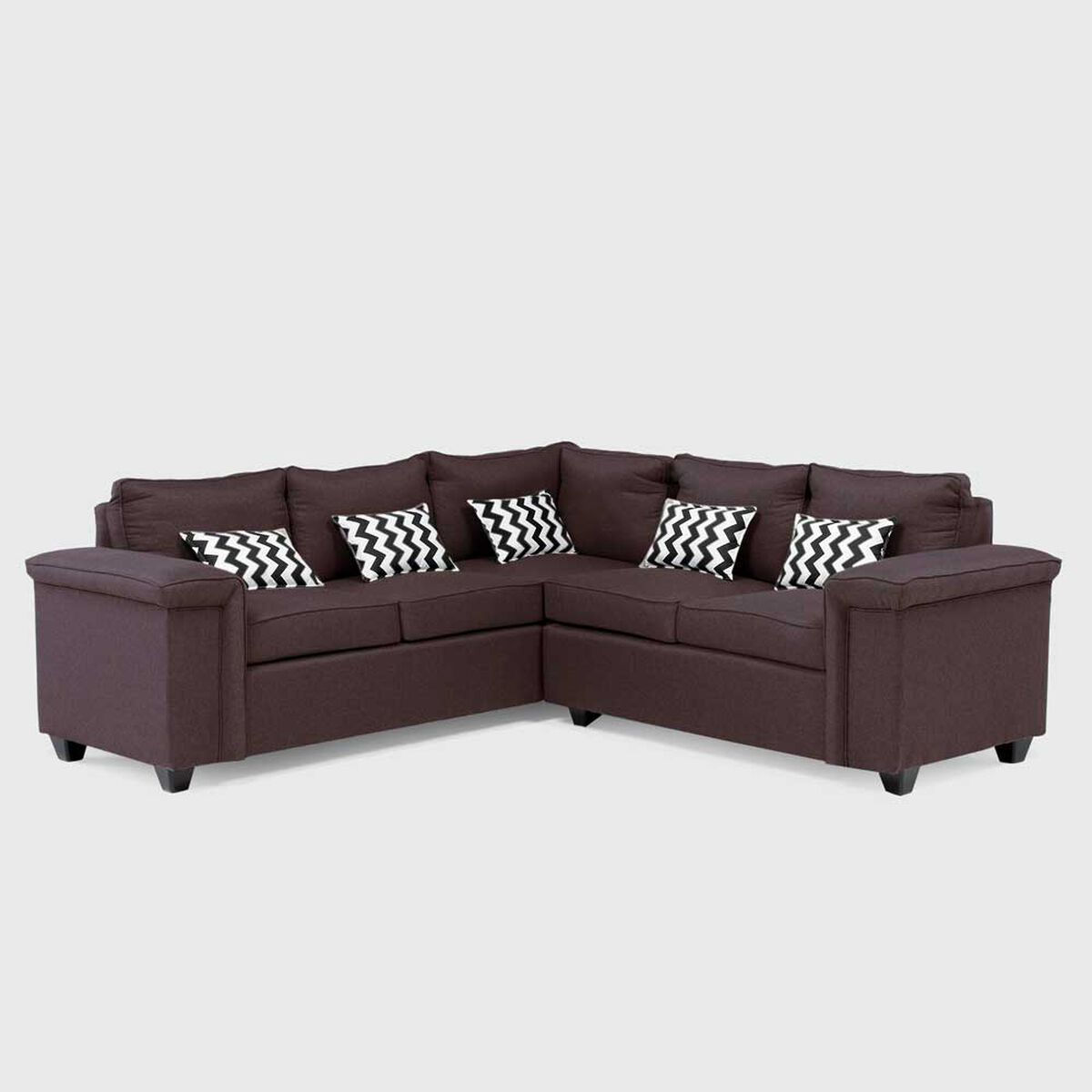 Sof&aacute; Seccional Mons Sicilia 5 Cuerpos Chocolate