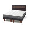 Cama Europea CIC Base Dividida 2 Plazas Anatomic + Respaldo New Dublin Chocolate