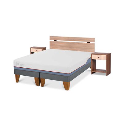 Imagen 2 del producto Cama Europea CIC Base Dividida 2 Plazas Excellence Plus + Respaldo + 2 Veladores