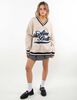 Polerón Oversized Con Estampado Mujer Icono
