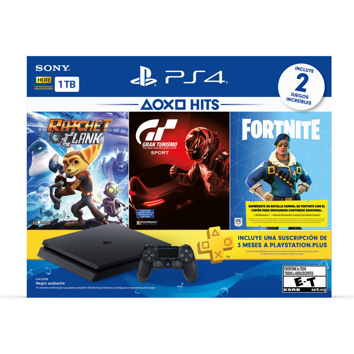 Consola PS4 Family Bundle 1TB + Control + 2 Juegos + 2 Cupones