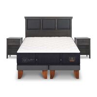 Cama Europea CIC Base Dividida King Súper Premium + Respaldo + 2 Veladores Torino