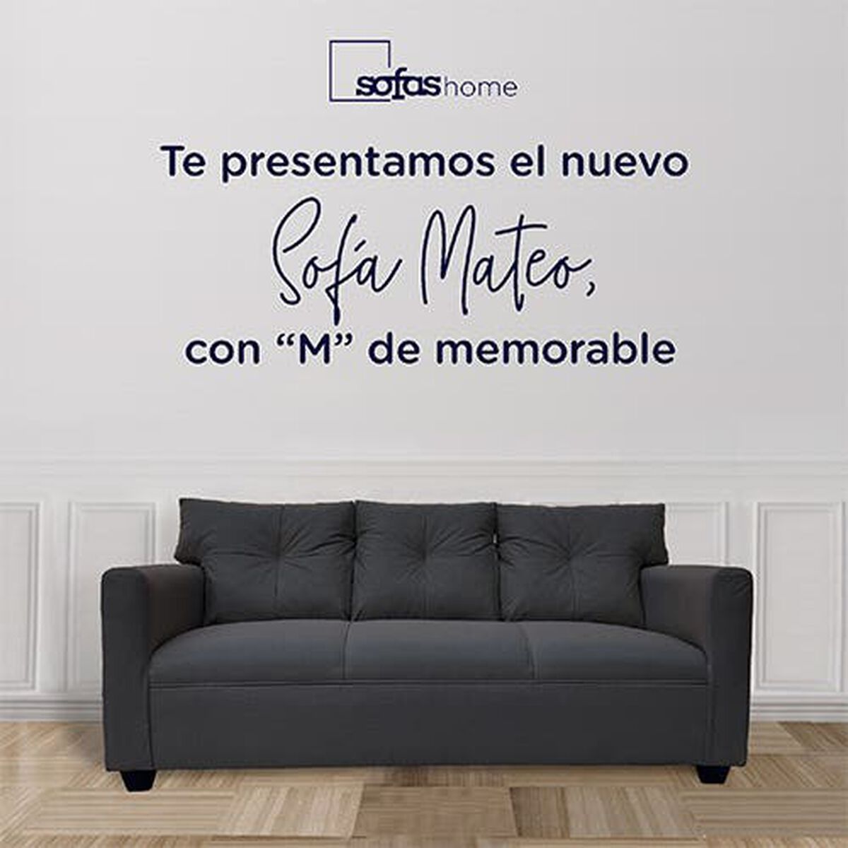 Sofá Sofás Home Mateo 3 Cuerpos Grafito