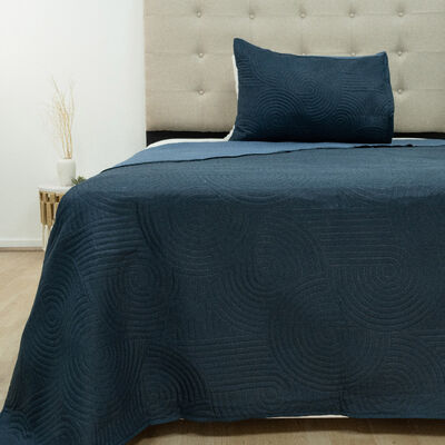 Quilt Doral Hotpress Bi-Color 1,5 Plazas Azul