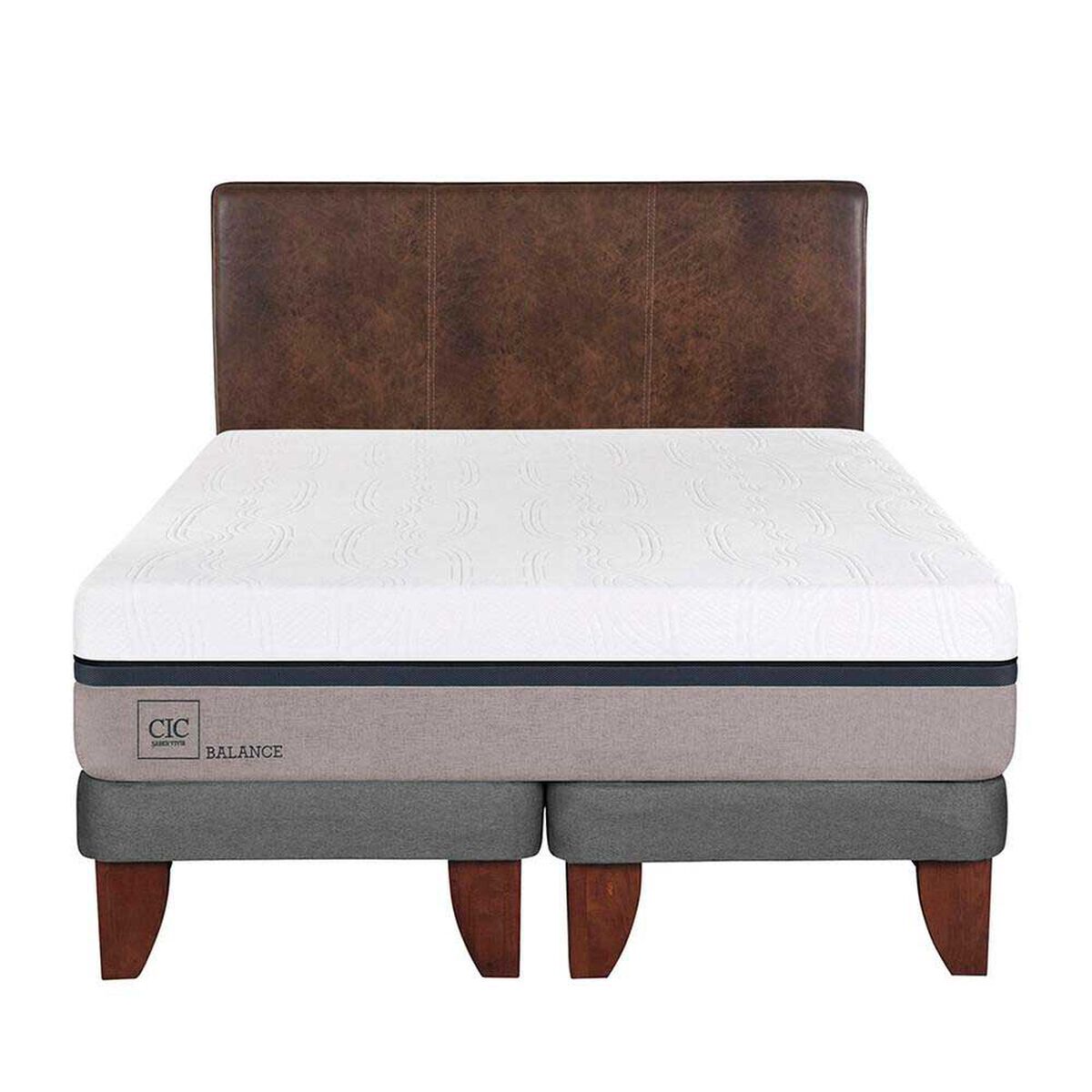 Cama Europea CIC Base Dividida 2 Plazas Balance + Respaldo Baker