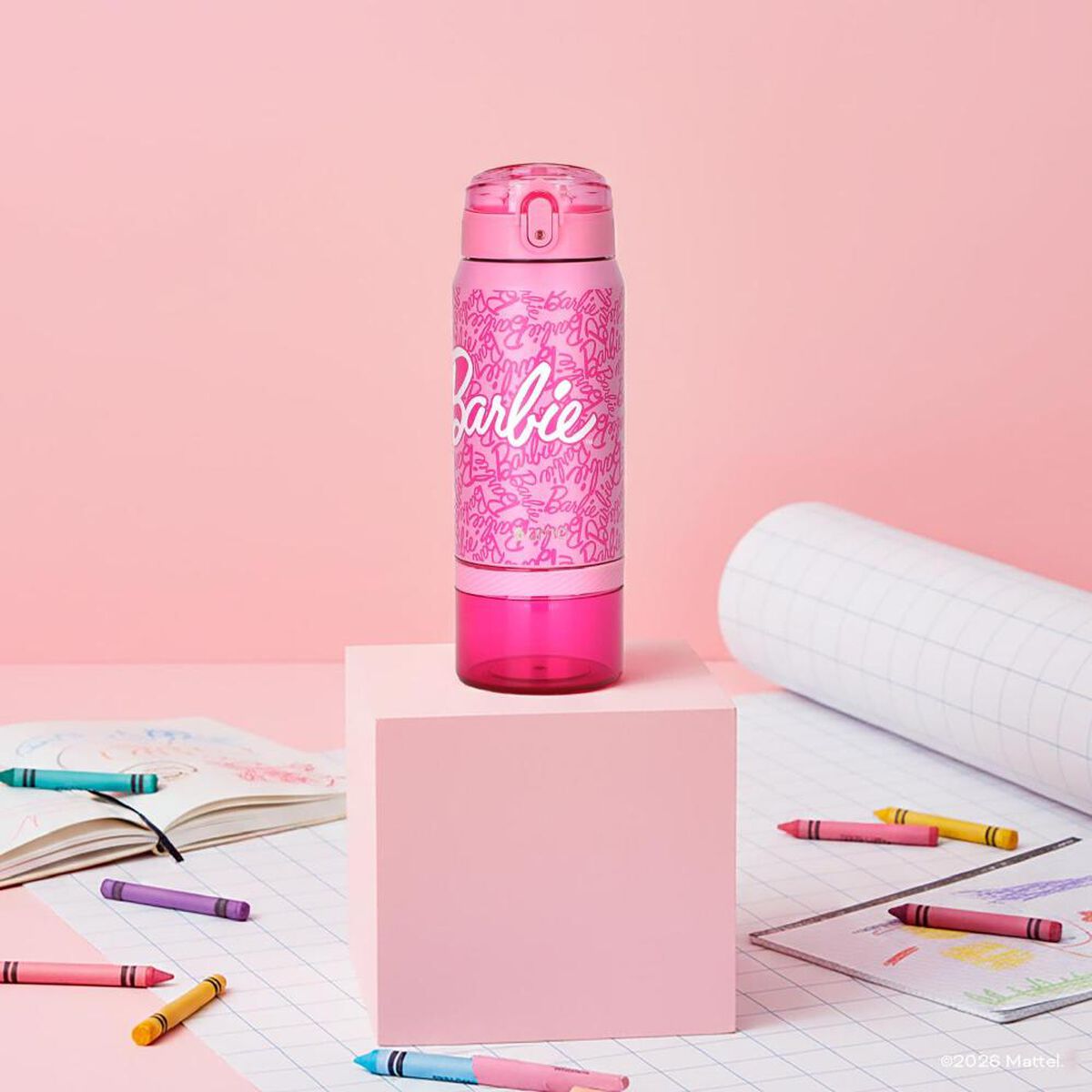 Botella T&eacute;rmica UMA Ni&ntilde;os Barbie Inspire 2 en 1 590ml Acero Inox Rosa