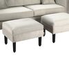 Juego de Living Bodevir New Retro Felpa 00 Sofá 3 Cuerpos + Dos Pouf 1 Cuerpo Gris 