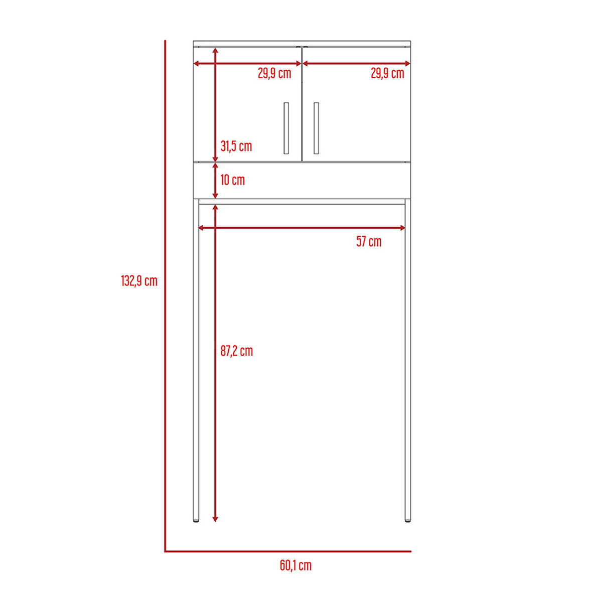 Botiquín + Optimizador Lavamanos + Baño + Mueble Bath300 TuHome Bath 300