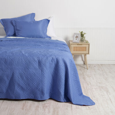 Cubrecama Mashini King Liso Azul