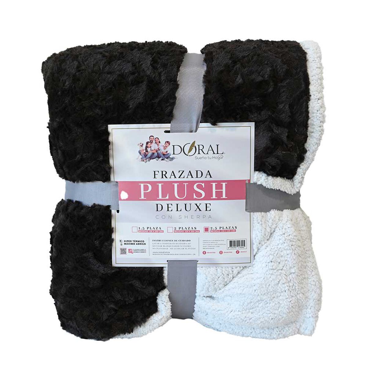 Frazada Poliéster Doral King Deluxe Café Oscuro