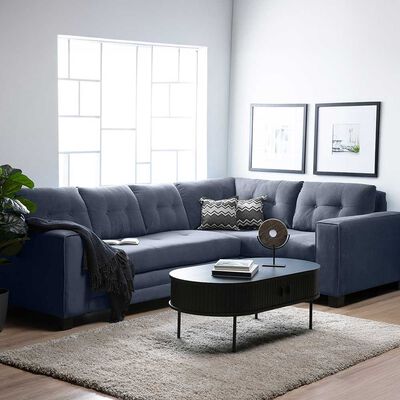 Sof&aacute; Seccional Derecho Living Factory Dubai 5 Cuerpos Gris