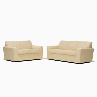 Imagen 1 del producto Juego de Living Cabsur Milan Sofá 3 Cuerpos + Sofá 2 Cuerpos PU Beige