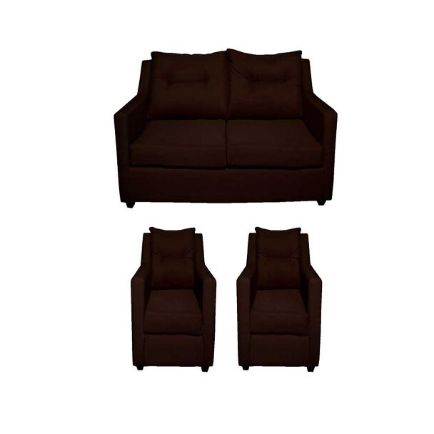 Juego de Living Diseño A&M Home Gisela Sofá 2 Cuerpos + 2 Sillones 1 Cuerpo Chocolate