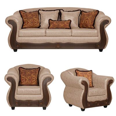 Juego de Living Black Factory Estambul 5 Cuerpos Beige