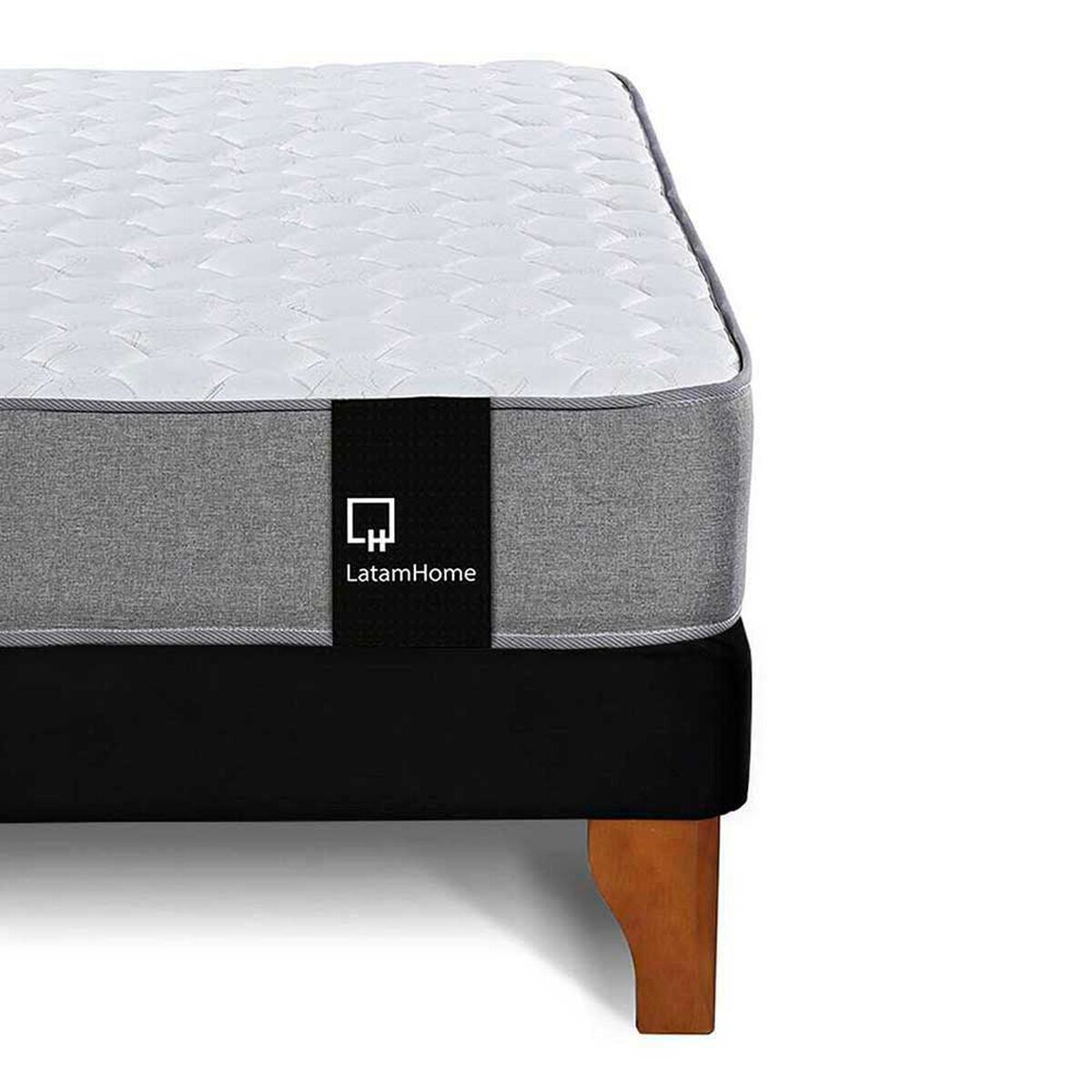 Cama Europea Latam Home Full Zen Best Tela Velvet Negro