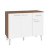 Mueble de Cocina Base Vekkahome Evandro 1 Caj&oacute;n 3 Puertas Blanco