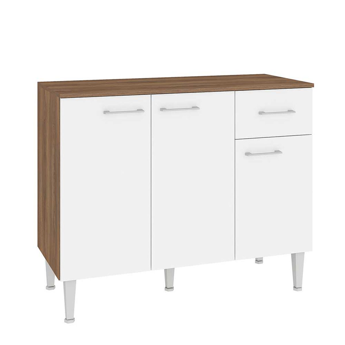 Mueble de Cocina Base Vekkahome Evandro 1 Caj&oacute;n 3 Puertas Blanco
