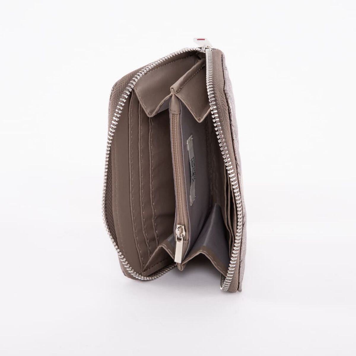 Billetera Metalica Dorada Eco Cuero Mujer Zibel