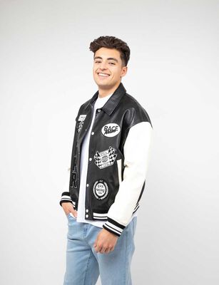 Imagen 1 del producto Chaqueta Ecocuero Hombre Icono Negro