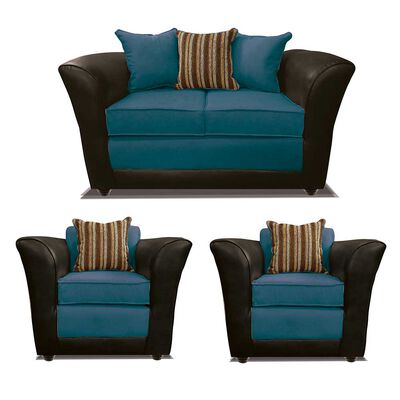 Juego de Living Elegant Detail Minesota Sofá 2 Cuerpos + Dos Sillones 1 Cuerpo Azul