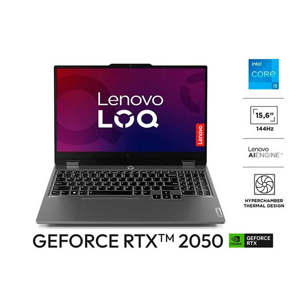 Notebook Gamer Lenovo LOQ Core i5 8GB 512GB SSD 15,6"" NVIDIA RTX2050
